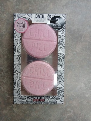 Body & Earth Chill Pill Bath Bombs Sweet Rose, NEW