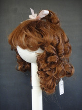 Red-Brown human Hair Doll WIG for antique vintage DOLLS - HC 40.5 cm - 16"