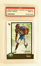 Randy Moss 1998 Bowman Chrome Interstate #182 PSA 9 MINT #05301036 Minnesota RC