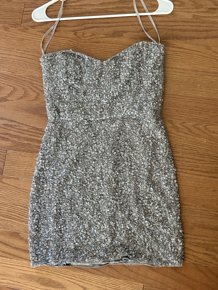 parker silver sequin dress PARKER Silver Sequin Dress, S, Like new. Excellent