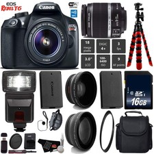 Canon EOS Rebel T6 DSLR Camera 18-55mm is II Lens Bundle
