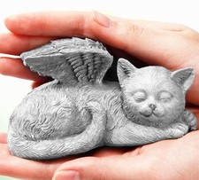 EatingBiting 4.7" X2.5" CAT Angel Pet Memorial Grave Marker Tribute Statue Re...