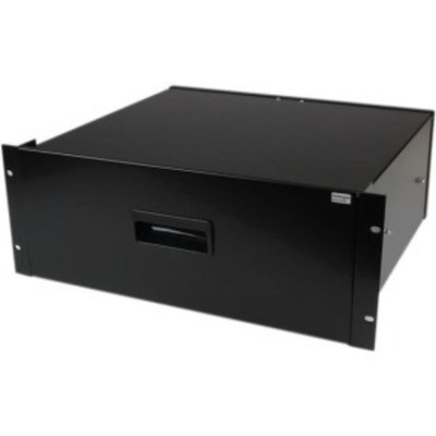 StarTech 4U Black Steel Sliding Storage Drawer for 19'' Racks and Cabinets, Black