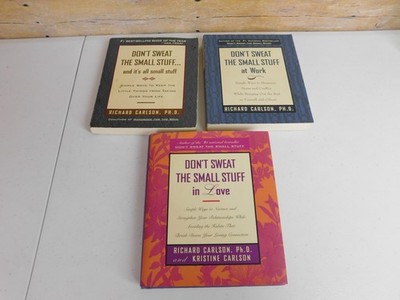 Don't Sweat The Small Stuff 3 Book Set Richard Carlson PhD Self-Help Lot