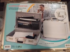 Aktenkoffer, Alukoffer,  mit Zahlenschloss, Ordnungsfächer, 45cm x 32cm x 12cm, 