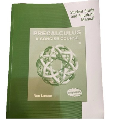 Larson's Precalculus: a Concise Course - Study Manual GOOD Paperback