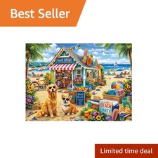 Puzzle 500 Pieces for Adults   Funny Beach Dog 500 Pieces Jigsaw Puzzle for A...
