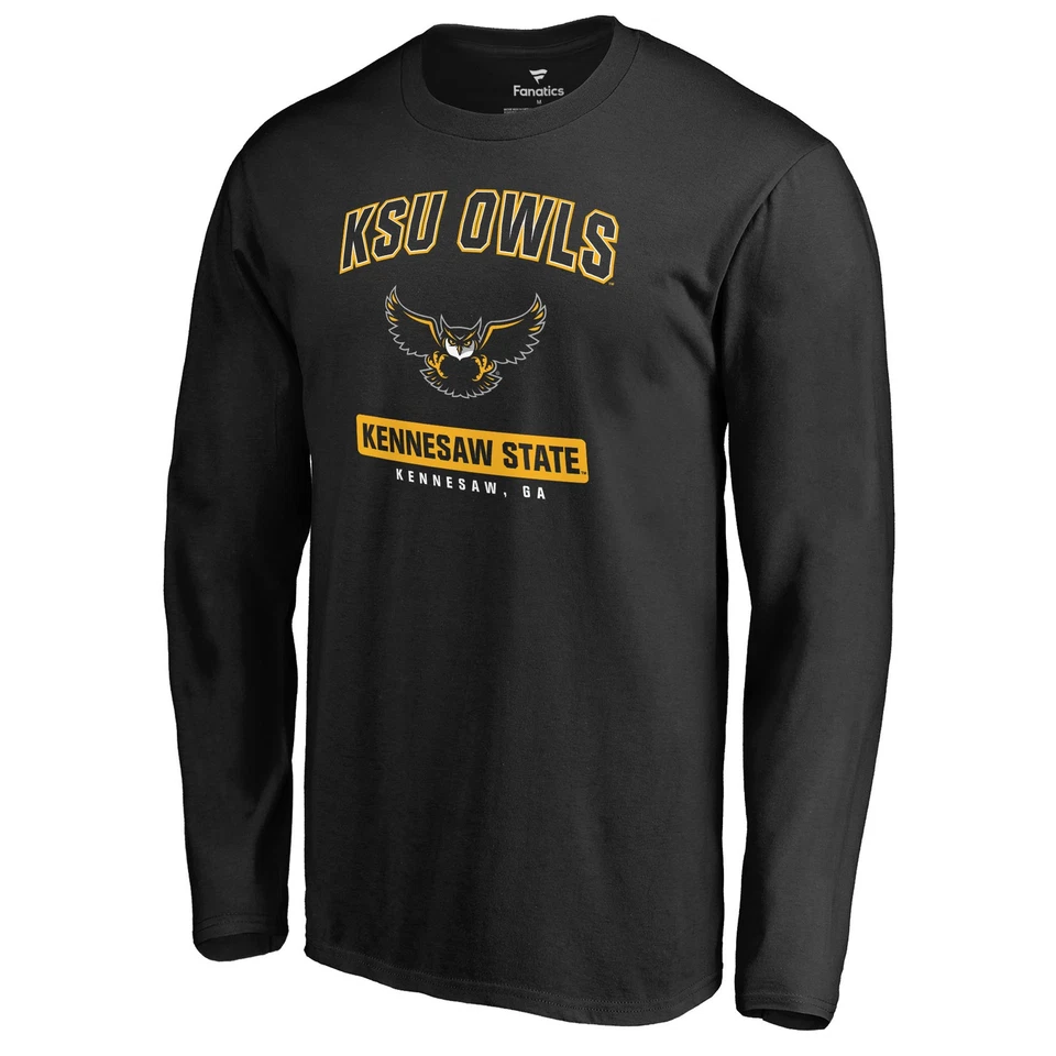 Men's Black Kennesaw State Owls Campus Icon Long Sleeve T-Shirt - Image 2 of 3