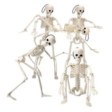 16" Halloween Skeleton Decorations with Posable Joints, 5Pcs