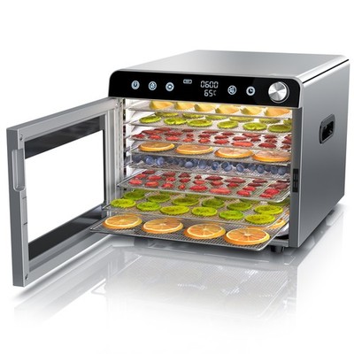 Arendo Dörrautomat 8 Dörrfächer Edelstahl Drehknopf 700W 30°C-85°C