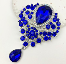 Large royal Blue Rhinestone Crystals brooches Blue Pin for Gifts Woman's Brooch