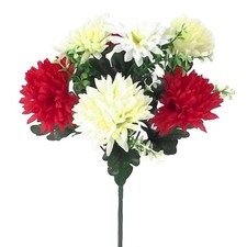 Artificiel Soie Mélange Fleurs pour Mariage Valentin Mémorial Tombal Red / Crème