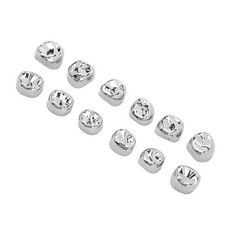 12x Dental Molar Metal Crowns Stainless Steel Restore Chewing Function Denta KIT