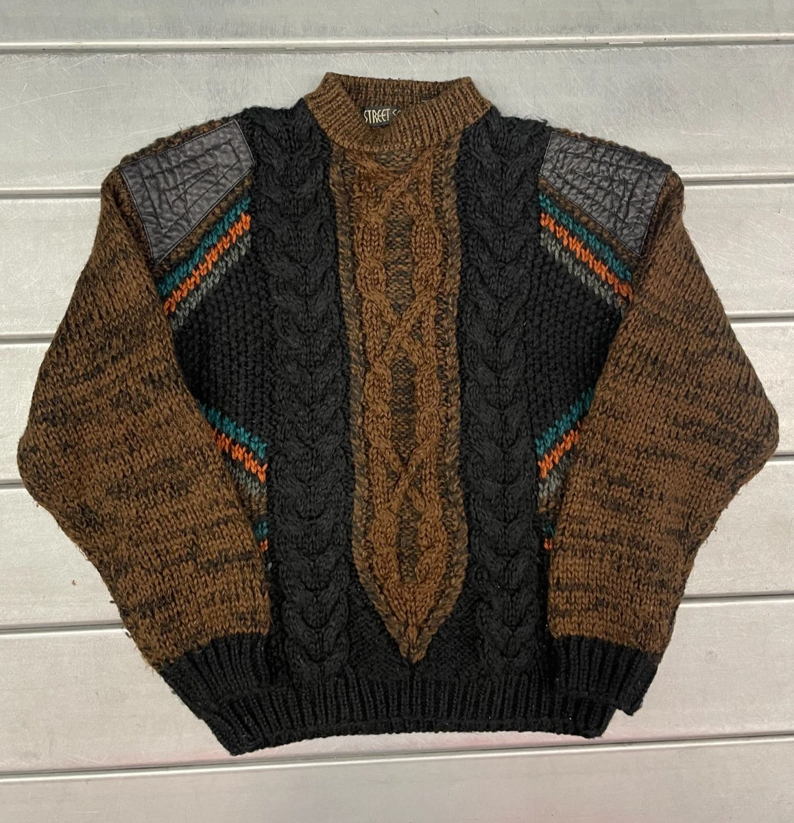 Mens Leather Sweater In Men's Sweaters | eBay
