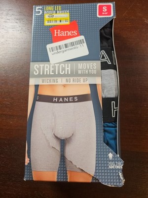 Hanes Tagless Long leg Boxer Brief Stretch Moves with you Size Small 28-32