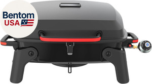 1-Burner Portable Gas Grill with Locking Lid, 11,000 BTU Stainless Steel Burner,