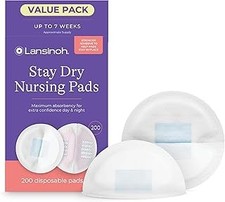 Lansinoh Stay Dry Disposable Nursing Pads, Soft and Super Absorbent Breast Pads,