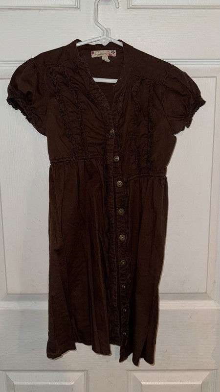 Girls Speechless Brown Ruffle Dress Size 8