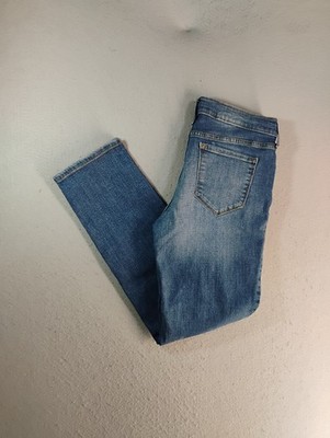 Old Navy Womens Jeans 8 Blue Original Straight Mid Rise Solid Medium Wash Denim