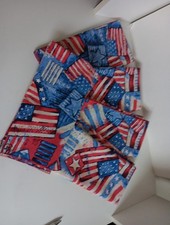 Lot Of 5 Patriotic Red White And Blue Bandanas Cotton/Poly 21" X 21" NEW