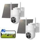4G LTE Cellular Solar Security Camera Wireless Outdoor Built-in SIM Card 2PACK
