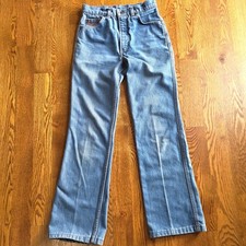 Vintage Levis Orange Tab Jeans 1970s 80s 28W 30.5L Flare Leg Made in USA SF 207