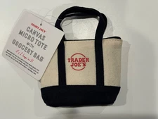 Trader Joe's Canvas Micro Tote Blue Grocery Bag 2025  TJ Gift New Limited