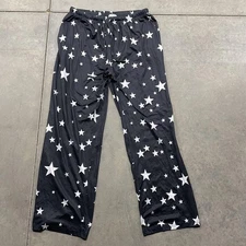 Ekouaer Pants Womens XL Black White Star Print Pajama Lounge Sleepwear Soft