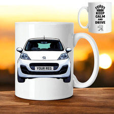 Personalised Peugeot 107 Car Mug Plate/Name All Makes Gift Present
