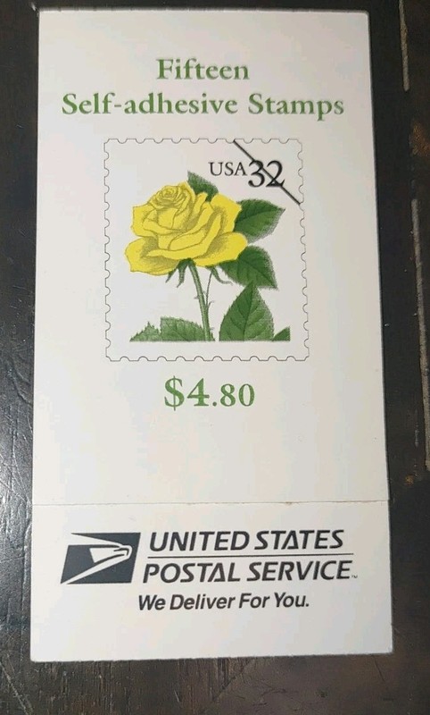 1996 32 cent Yellow Rose complete booklet of 15 Scott #BK141 MNH Free Ship!