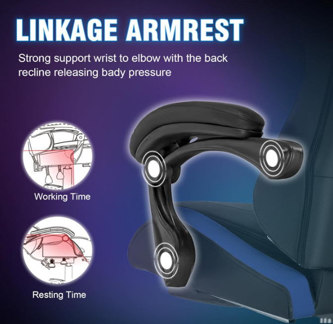 GTPLAYER Gaming Chair w/ Footrest, Recline & Headrest - Home/Office, Adults/Kids