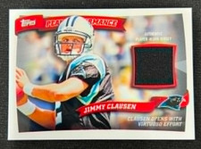 JIMMY CLAUSEN 2010 Topps Peak Performance Jersey Relic Rookie Card RC #PPR-JC. rookie card picture