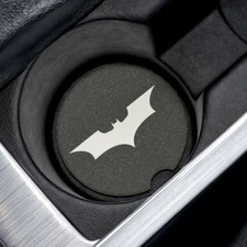 Batman Logo Soapstone Car Coaster – DC Comics Cup Holder Insert for Car Decor