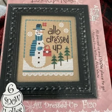 lizzie kate cross stitch patterns 6 Snow Belles F120 All Dressed Up Snowman Flip