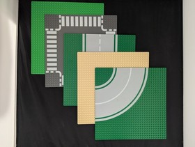 Lot Of 5 Random Lego Baseplate 32X32 Sand 10699 Green 10700 Grey 10701 Blue