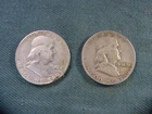 25 Grams Scrap 90% Silver Two 1949 Franklin Half Dollar No Reserve