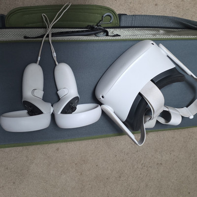 Meta Quest 2 Standalone VR Headset with Touch Controllers, White