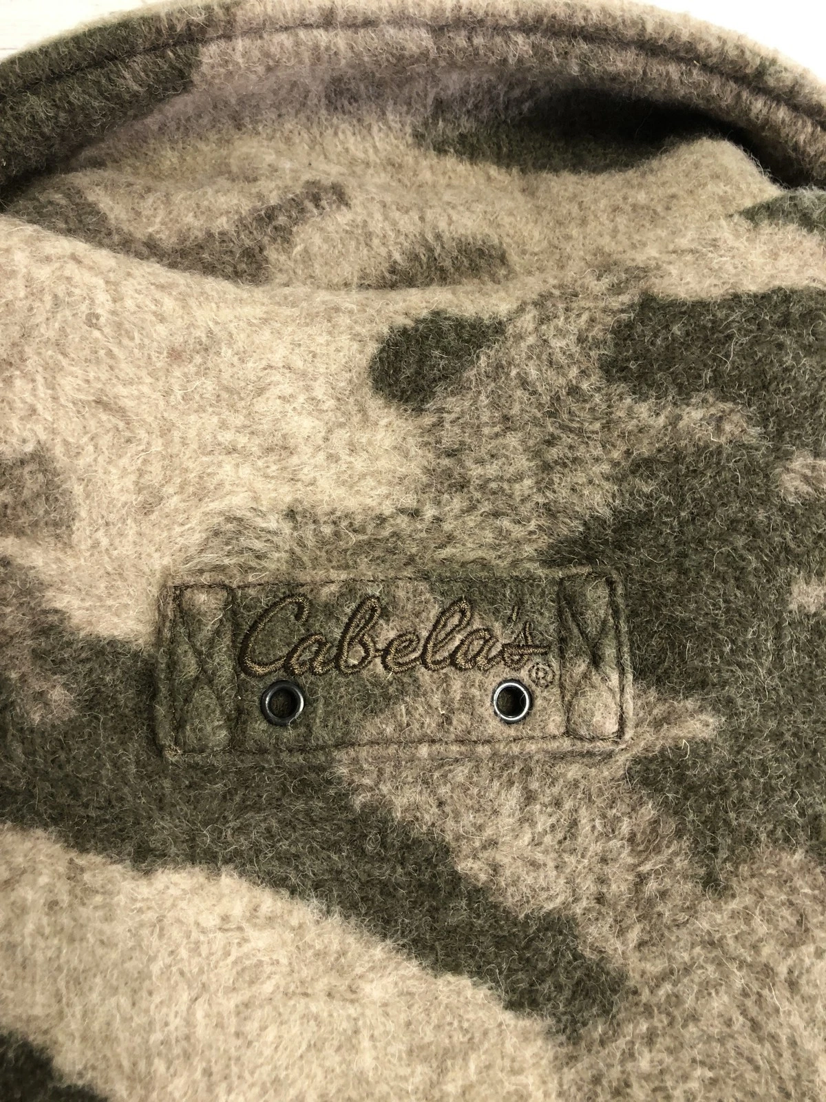 Cabela's Jacket Mens Medium Green Camo Fleece Full Zip Lined Hunting Outdoor - product detail image 9