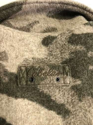 Cabela's Jacket Mens Medium Green Camo Fleece Full Zip Lined Hunting Outdoor image 9