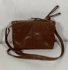 Oasis 100% Leather Brown Y2k Shoulder Zip Up Handbag