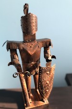 Medieval Knight Soldier Decorative Statue 24x11x6 Suit Of Armor Metal On Stand