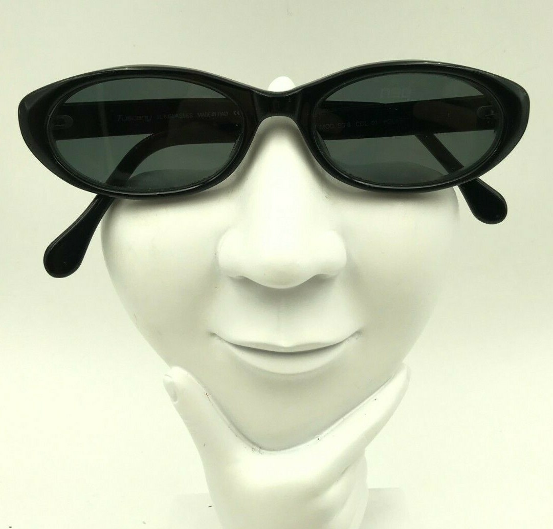 Vintage Tuscany SG8 Black Oval Sunglasses Italy FRAMES ONLY