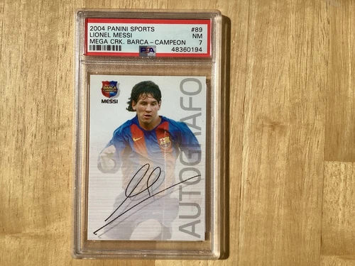 2004 Panini Sports Mega Cracks Barca Campio Soccer #89 Lionel Messi Rookie PSA 7