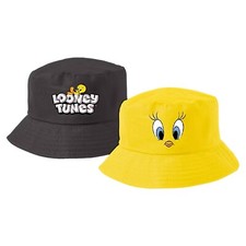 Looney Tunes Tweety Reversible Bucket Hat 56cm Licensed Black/Yellow Gift UNO