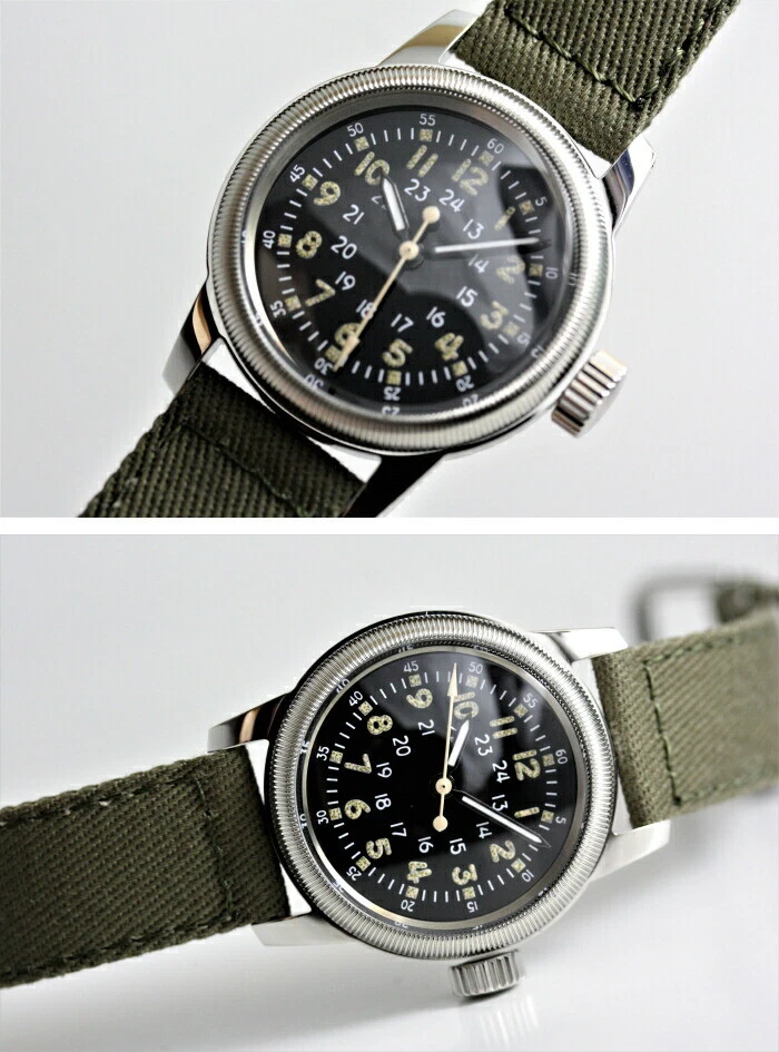 Elgin Military Watch M.R.M.W. Montre Roroi TYPE A-17 Black Men's reproduced:JP - Image 3 of 4