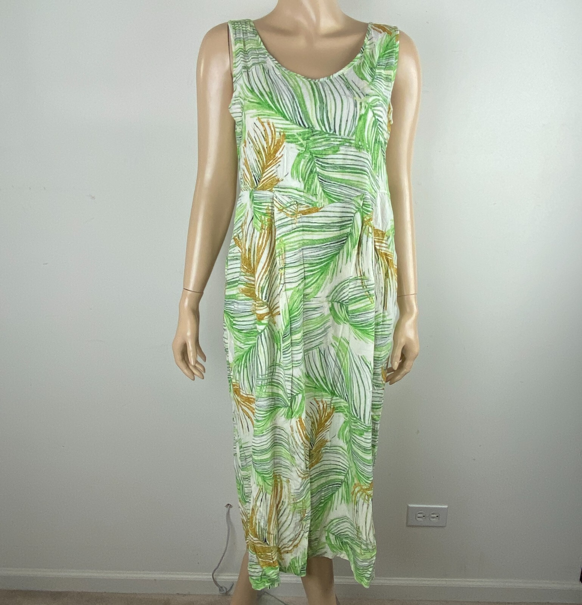 Jams World Dress Womens Maxi Astoria Colorful Fern Leafy Summery Flattering  M * | eBay