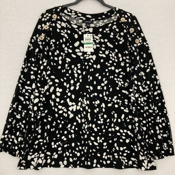 alfani black and white top