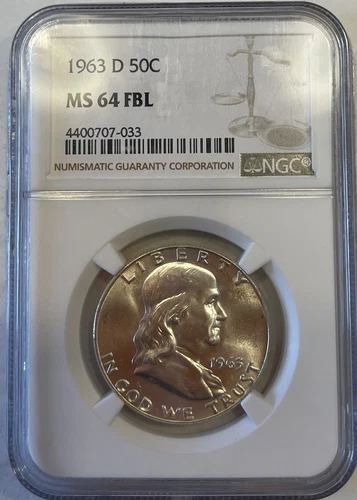 NGC certified MS-64 FBL 1963-D 50C AS