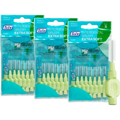 TePe Interdentalbürsten x-soft 0,8 mm hellgrün 3er Pack (3 x 8 Stück)