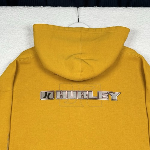 Vintage Y2K Hurley Pullover Hoodie - Men's XL - Yellow - Surf Skate - Picture 4 of 13